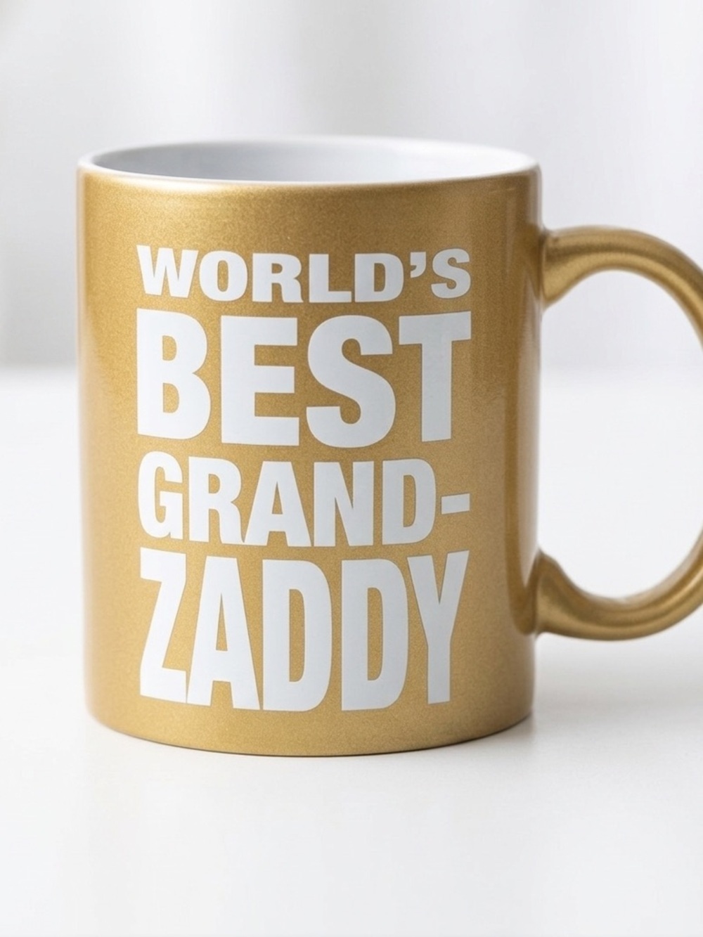 Grand-Zaddy Gold Metallic Coffee Cup - Unique Father's Day/Birthday Gift/Grandpa